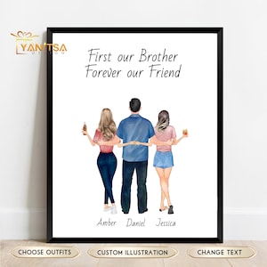 Brother Gift from Sisters - Custom Brother and Sisters Print - Brother Birthday Gift - Big Brother Gift from Sisters - Little Brother Gift