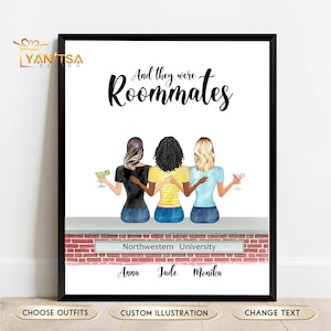 Roommates Gifts - Custom Roommates Print - Personalized Roommates Gifts - Roomie Gift - Roommates Gift Ideas - Roommates Graduation Gifts
