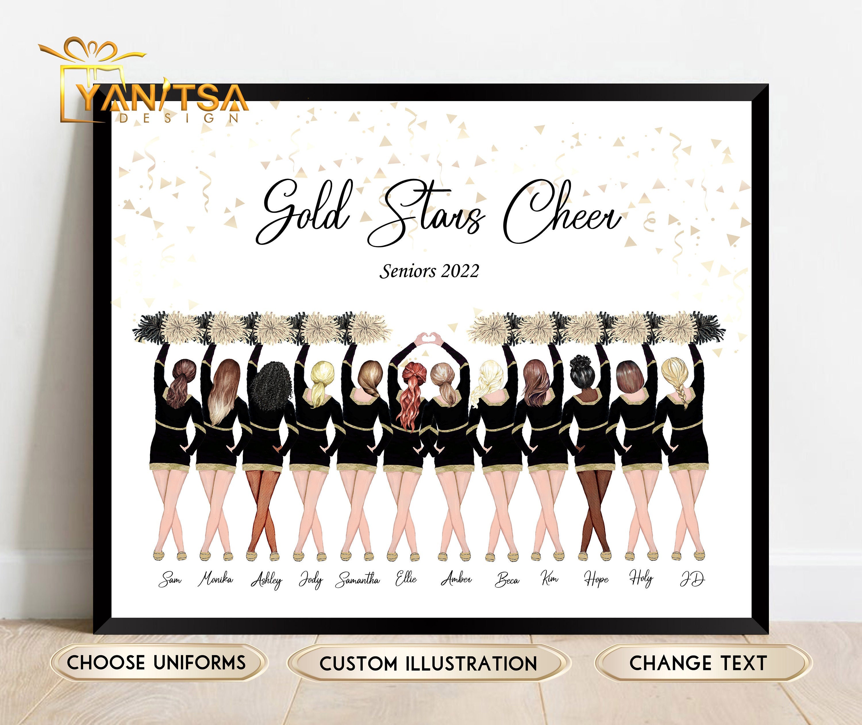 Cheerleading Graduation Print Personalized Cheerleader 