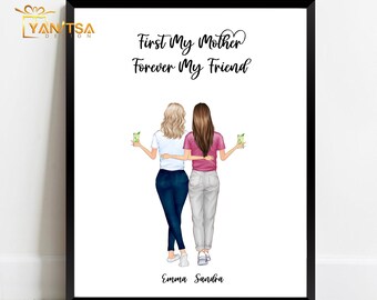 Personalized Mom & Daughter Print - Gift for Mom from Daughter - Mom Gift from Daughter - Mom and Daughter Wall Art - Mum Gift