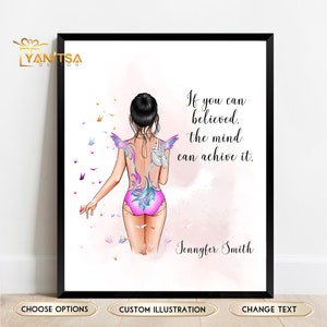 Personalised Rhythmic Gymnast Girl Gift - Rhythmic Gymnast Birthday Gift - Personalised Rhythmic Gymnast Print - Rhythmic Gymnastic Wall Art
