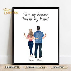 Custom Brother & Sister Print - Gift for Brother from Sister - Personalized Brother Gift - Brother Gifts from Sister - Brother Birthday Gift