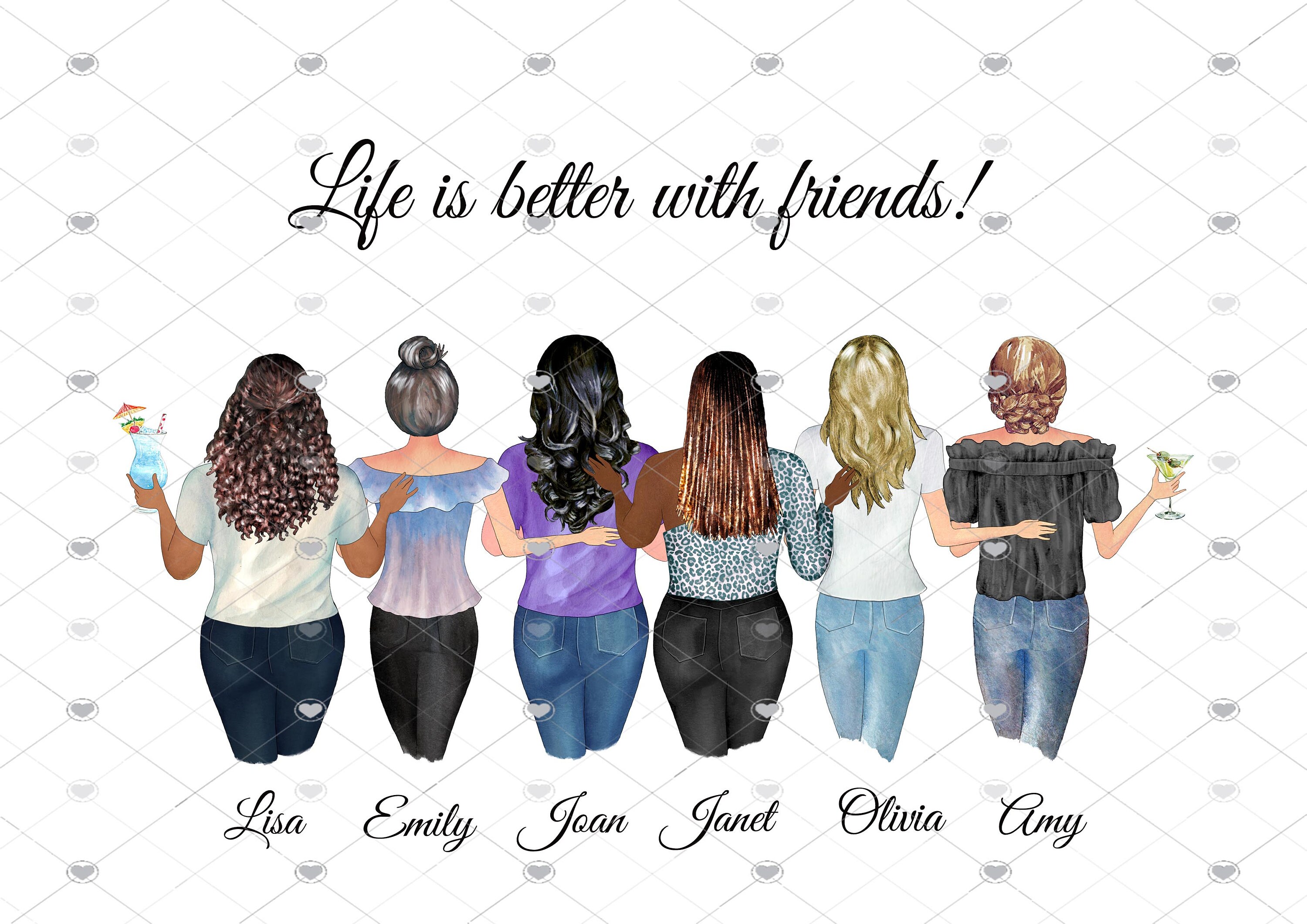 Custom Friends Print Best Friends Gifts Friendship Print Etsy