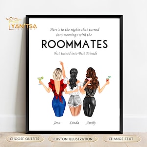 Aangepaste kamergenoten print - cadeau voor kamergenoten - kamergenoten geschenken - kamergenoot cadeau - College Dorm Decor - gepersonaliseerde kamergenoten print - kunst aan de muur