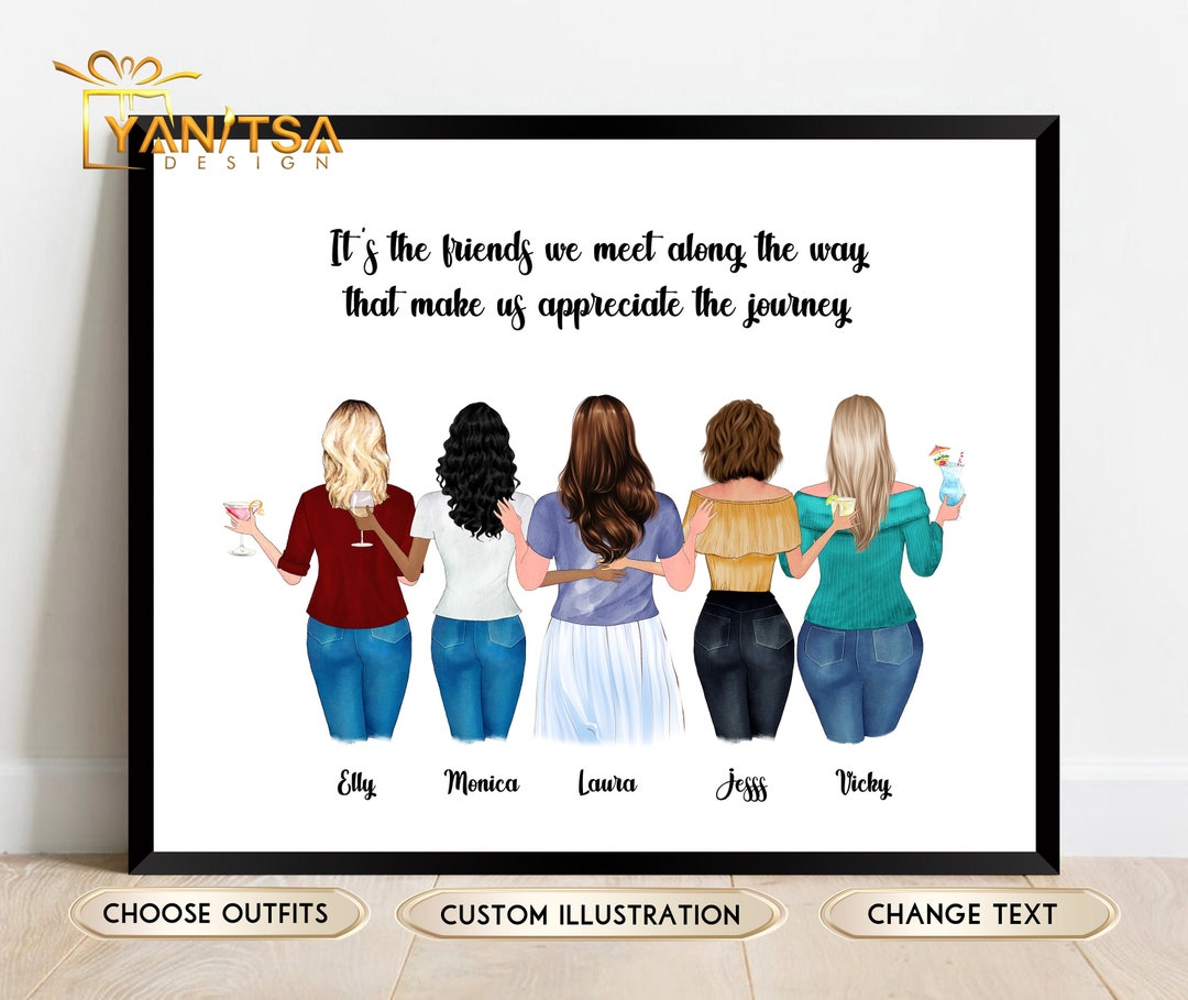 Custom Friends Wall Art Best Friends Gifts Colleagues Gifts Personalised Friends Print Gifts for
