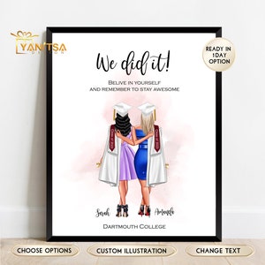 Best Friend Graduation Gift - Personalized Graduation Gift for Her - Bestie Graduation Gift - Friends Graduating Together Gifts - Wall Art