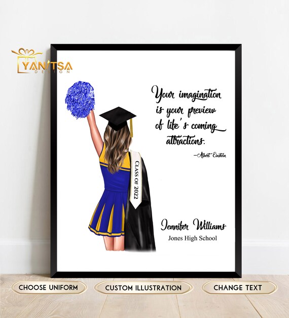 Cheerleading Graduation Print Personalized Cheerleader 