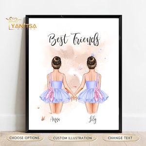 Personalisierte Ballerina Geschenk - Ballerina Bester Freund Geschenk - Ballerina Geburtstagsgeschenk - Tanzschule Freund Geschenk - Personalisierte Ballerina Druck