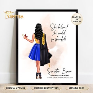 Personalisierte Graduation Print - Graduierung Geschenk für sie - Graduierung Geschenk für Freund - Graduierung Geschenk - Graduierung Portrait - Wandkunst