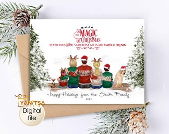 Familien Weihnachtskarte - Personalisierte Familien Weihnachtskarte Weihnachtskarte - Magie der Weihnachtskarte - Individueller Text Weihnachtskarte - Digitale Datei