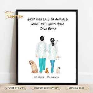 Regalo veterinario personalizado - Regalo de enfermera veterinaria - Regalo de médico veterinario - Regalo de agradecimiento veterinario - Regalo de colega veterinario - Regalo de Navidad veterinario - Impresión personalizada de veterinarios