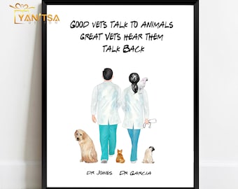 Personalized Vet Gift - Vet Nurse Gift - Vet Doctor Gift - Vet Thank You Gift- Vet Colleague Gift - Vet Christmas Gift - Custom Vets Print