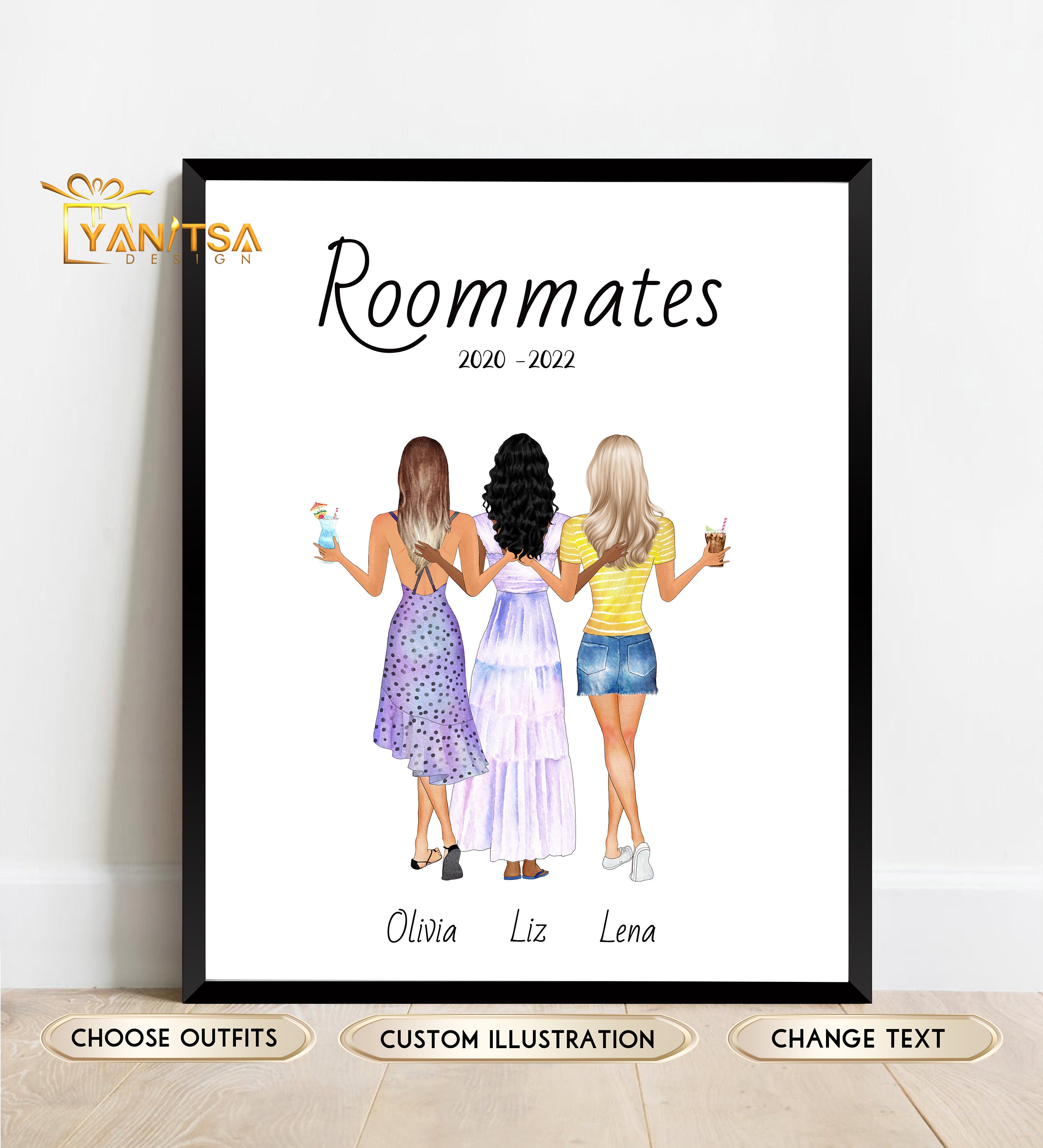 Gift for Roommate Roommates Wall Decor Personalized Etsy