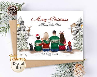 Individuelle Familien Illustration Weihnachtskarte - Individuelle Familien Illustration Weihnachtskarte - Individuelle Familien Illustration Weihnachtskarte - Individuelle Weihnachtskarte