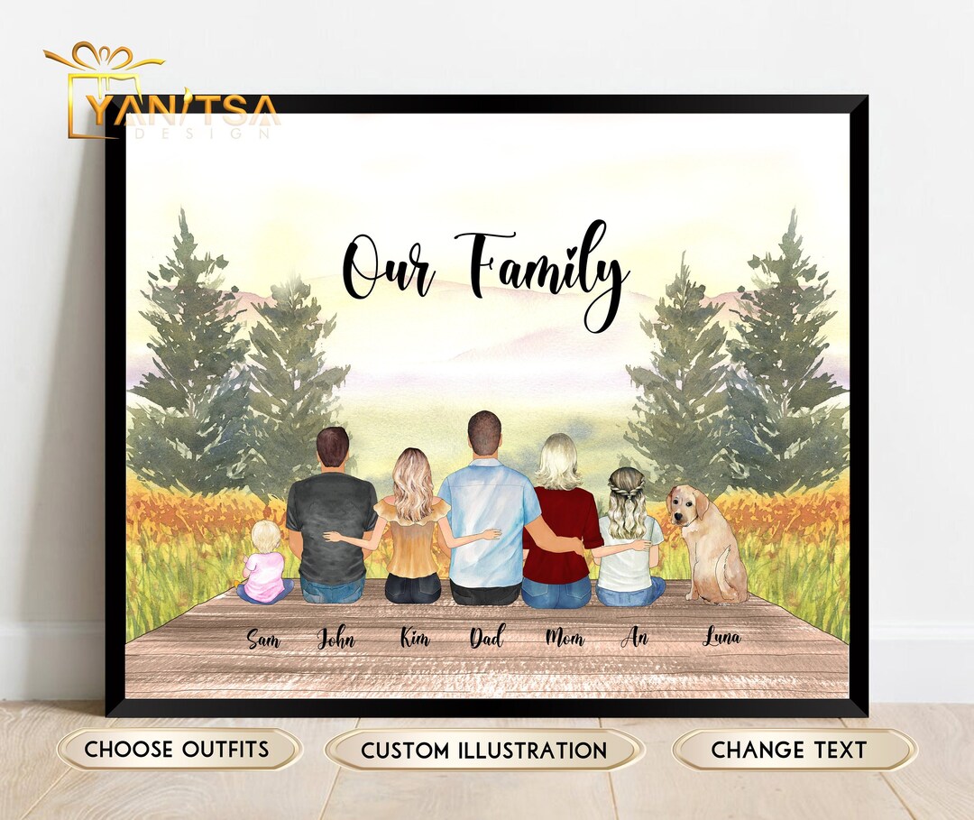 Custom Family Print - Parents Christmas Gift - Family Portrait ...