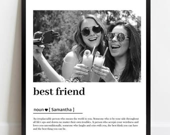 Beste Freundin Foto Druck Definition - Beste Freundin Geschenk - Personalisiertes Geschenk für die Beste Freundin