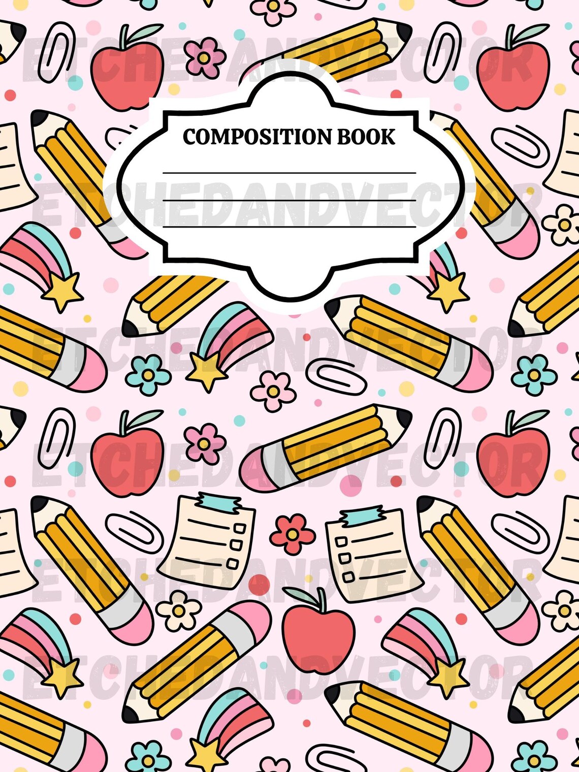 Composition Notebook Backside DIGITAL FILE Composition Book Notebook Cover - Back to School PNG ...