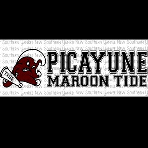 Picayune Maroon Tide; PNG File for Sublimation or print
