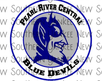PRC Blue Devils, Devils, Pearl River Central, School Shirt Design;PNG File for Sublimation or print