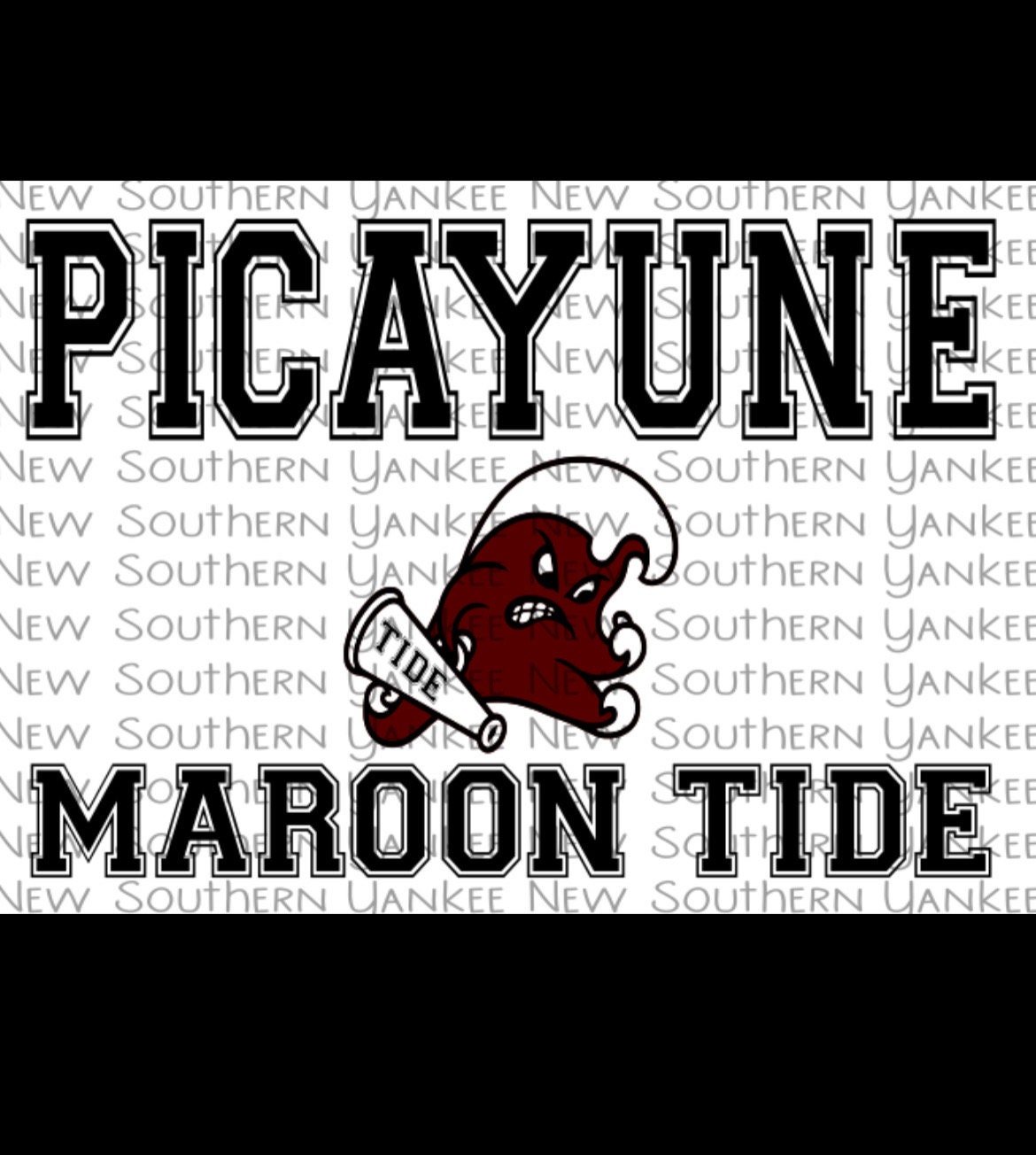 Picayune Maroon Tide; PNG File for Sublimation or print