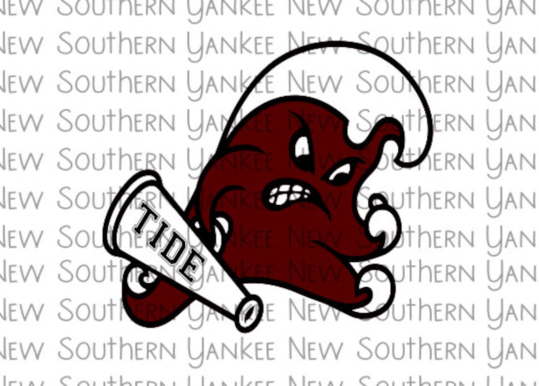 Picayune Maroon Tide/ Tide Man/wave/football PNG File for Sublimation