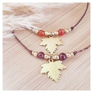 Herbstliebe Armband Ahorn Edelsteinarmband Symbolarmband Naturschmuck Boho Hippie Yogaschmuck