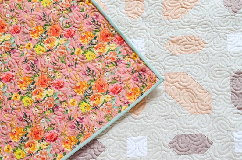 Eyelet Lace Quilt PATTERN ONLY PDF Quilt Pattern Download Pattern Baby Throw Queen Blanket Flower Quilt Girl Quilt Intermediate image 10