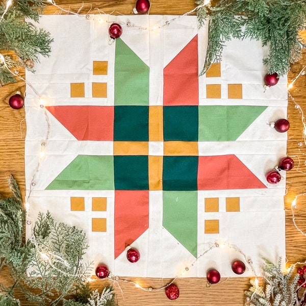 Plaidberry Quilt Block | Mini Quilt Pattern | PDF Quilt Pattern | Digital Pattern | Wall Hanging | Christmas Quilt | Pillow Block