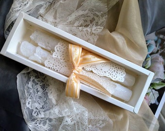 Wedding gift candle,lace candle,wedding tapers,personalised candle,hand rolled candle,home decor, taper candle,dinner candle, gift candle