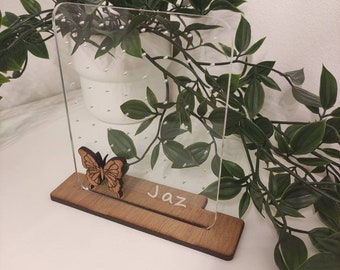 Personalised butterfly earring holder/stand, holds 30 pairs of earrings