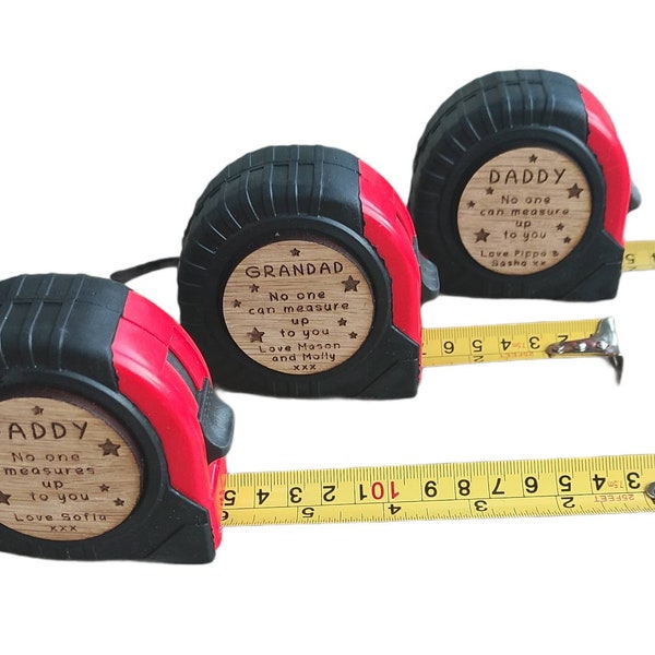 Personalised 5m Tape Measure, Grandad, Daddy no one can measure up to you.