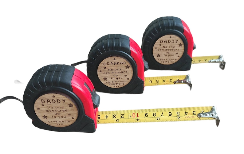 Personalised 5m Tape Measure, Grandad, Daddy no one can measure up to you.