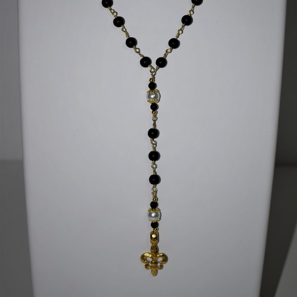 Fleur De Lis Believe Beads Necklace