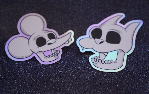Itchy /& Scratchy Skull Holographic Sticker Duo