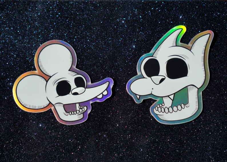 Itchy /& Scratchy Skull Holographic Sticker Duo