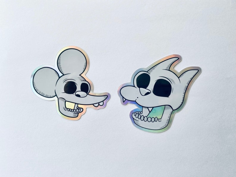 Itchy /& Scratchy Skull Holographic Sticker Duo