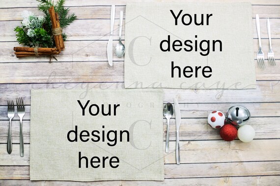 Natural Linen Burlap Table Placemat Sublimation Vinyl 300 Dpi Etsy