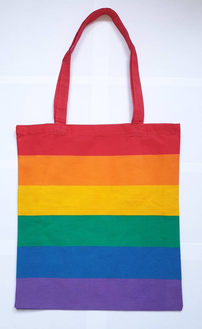 Rainbow Pride Tote Bag LGBTQ Gay Flag 100% Cotton Shopping Bag image 3