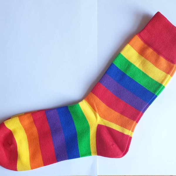 Rainbow Stripe Socks Pride Flag Funky Fun Bright Designs LGBTQ+ To Fit Shoe Sizes 5 - 11
