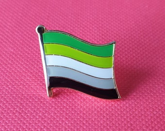 Aromantic ARO Pride Flag Pin Badge LGBTQ+