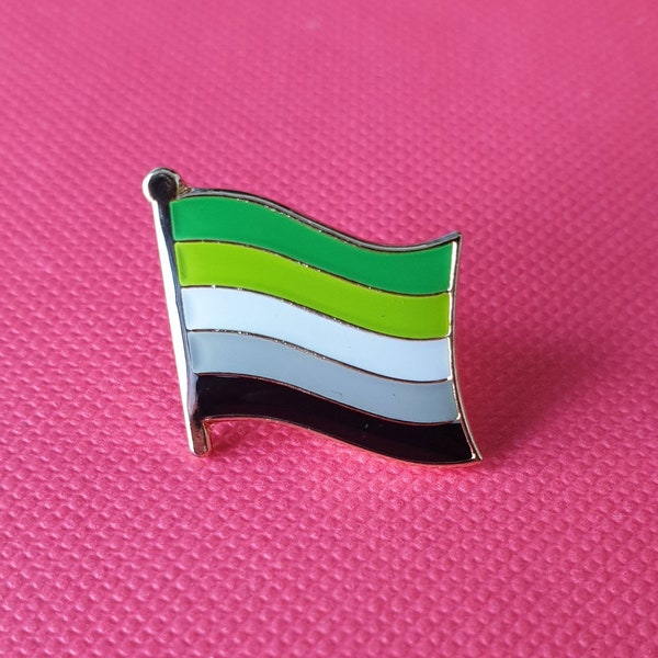 Aromantic ARO Pride Flag Pin Badge LGBTQ+