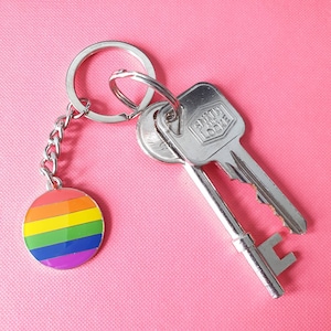 LGBT Key Chain Keyring Luggage Tag Zipper Pull Bag Gay LGBT RAINBOW Key Ring 