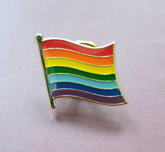 Gay Pride Flag Pin Badge LGBT Etsy