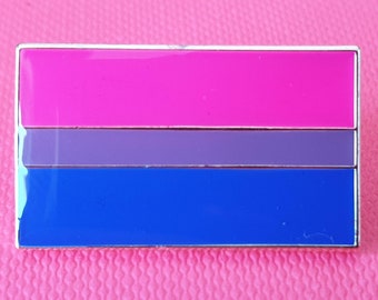 Bisexual Pride Flag Pin Badge Rectangle LGBTQ+