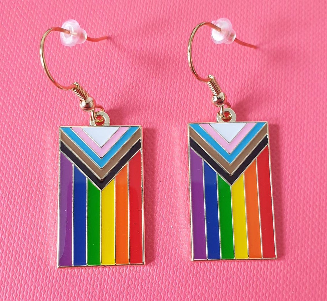 LGBTQ Pride Flag Earrings Pendant Gay Progress Rainbow Inclusive