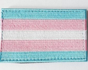 Transgender Pride Patch Flag Rainbow LGBTQ Embroidered Iron On Sew On