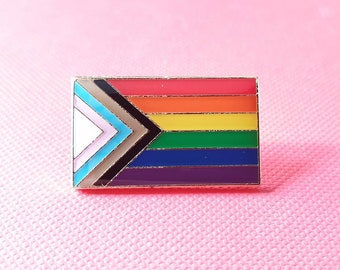 Fortschritt Pride Flagge Pin Abzeichen inclusive LGBTQ+