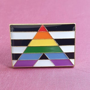LGBTQ+ Ally Pride Flag Pin Badge Straight/Lesbian/Gay/Bi/Trans/Queer