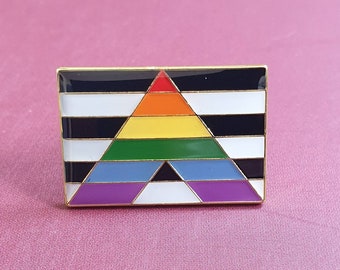 LGBTQ+ Ally Pride Flagge Pin Abzeichen Straight/Lesbian/Gay/Bi/Trans/Queer