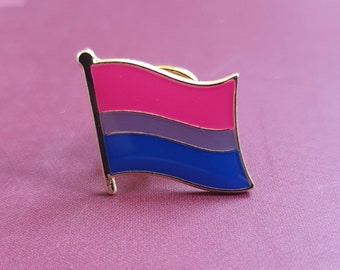 Insigne de drapeau de la fierté bisexuelle en métal LGBTQ +